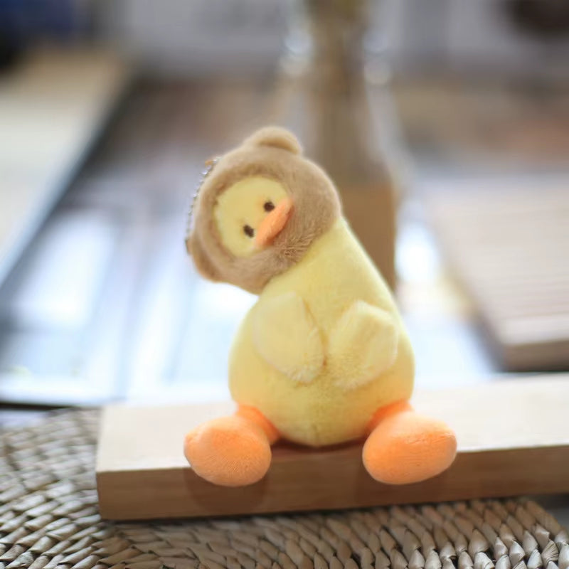 Cute and Cute Crooked Head Duckling Pendant Plush Toy Duckling Doll Bag Pendant Keychain Doll Keychain Cute