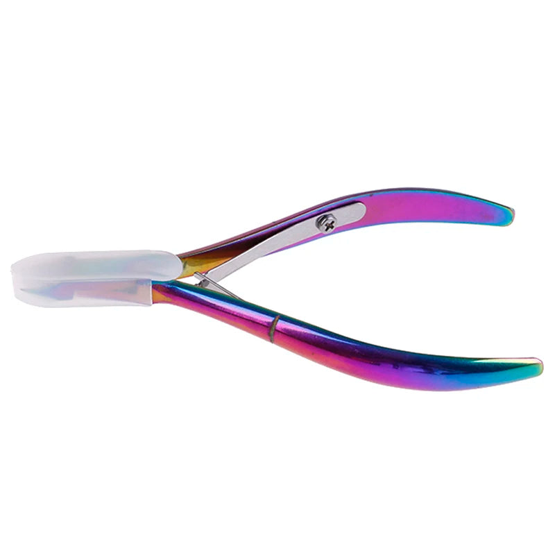 "Rainbow Cuticle Nipper Cutter - Professional Nail Art Dead Skin Remover Tool for Manicure and Pedicure"