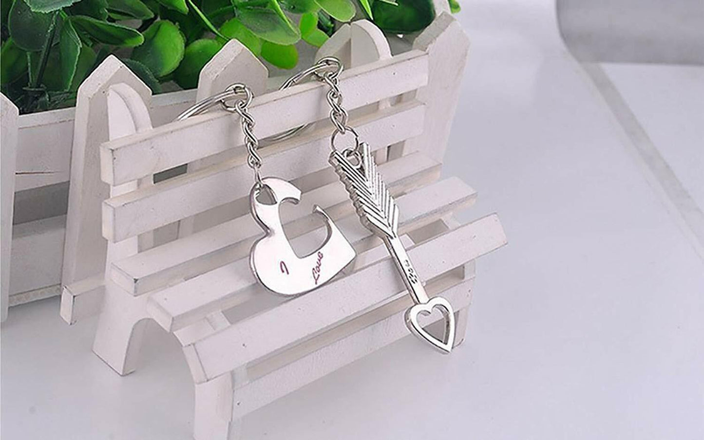 Romantic Couple Keychain Set - Heart Keyring, Valentine'S Day Gift, Love Keyfob