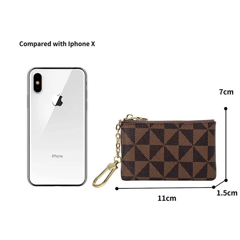 Key Port Pendant Plush European and American Fashion Printing Clutch Bag Wild Card Coin Purse Female Zipper Small Bag Wholesale