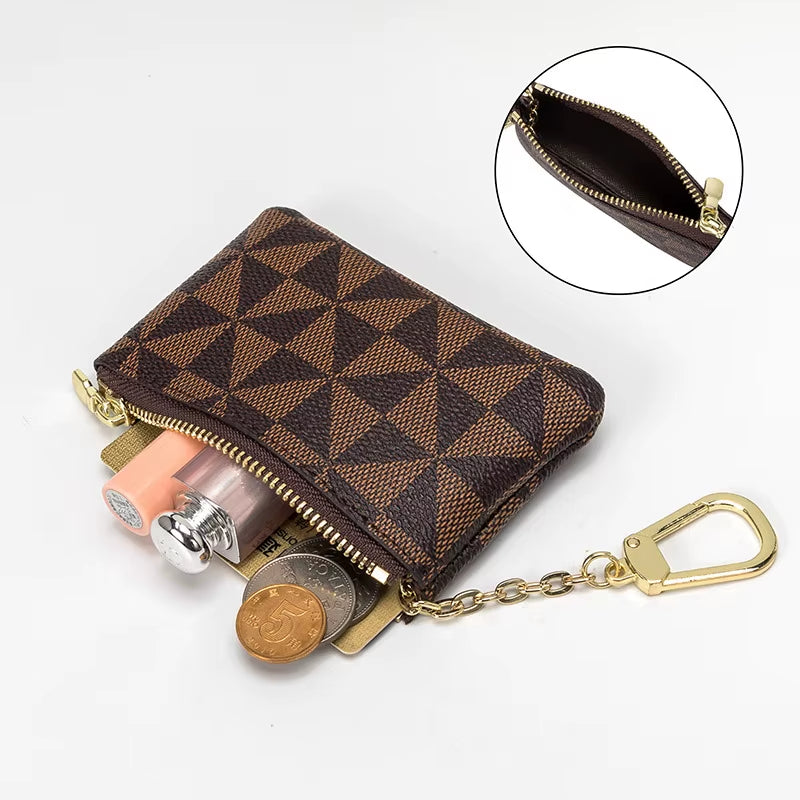 Key Port Pendant Plush European and American Fashion Printing Clutch Bag Wild Card Coin Purse Female Zipper Small Bag Wholesale