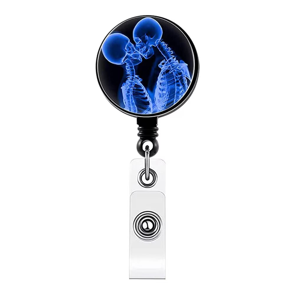 Creative Retractable X-Ray Badge Reel Radiology Badge Reel Holder Badge Reel Nurse Doctor Student Card Reel Clip Office Supplies