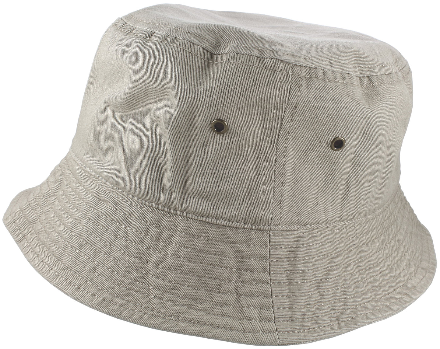 Bucket Hat 100% Cotton Packable Summer Travel Cap. Putty-L/Xl